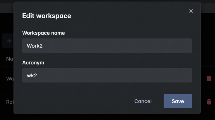 Screen Workspaces